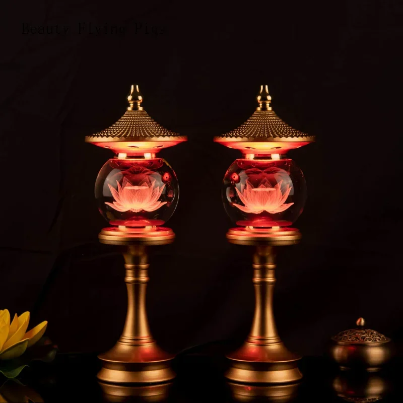 

2PCS/LOT Chinese Classical Colorful Crystal Lotus Candlestick Home Offering Everbright Candlestick Feng Shui Room Decor