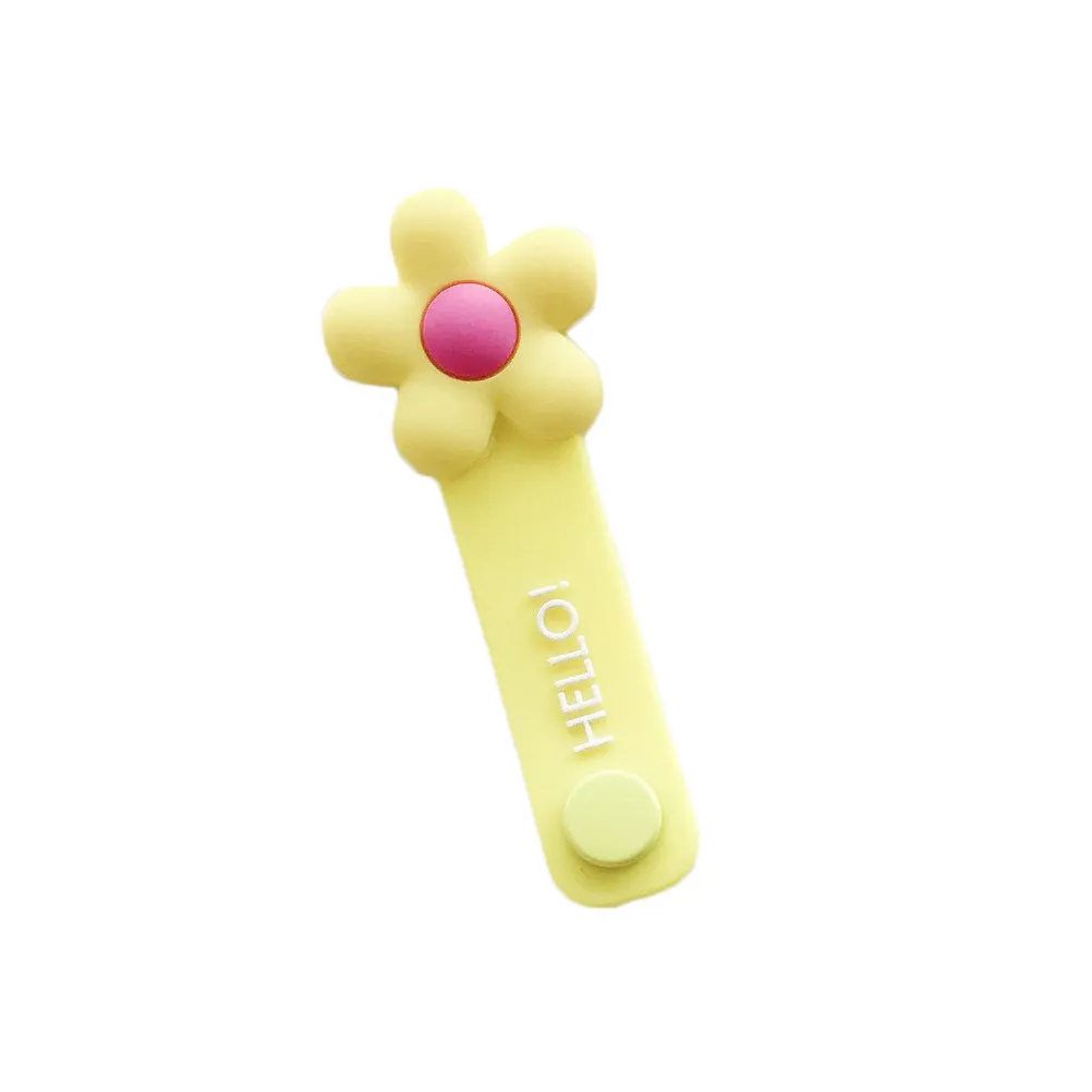 2Pcs Flower Cable Organizer Silicone Cord Holder Earphone Wire Holder Desktop Cable Management for Home Office Tidy Storage