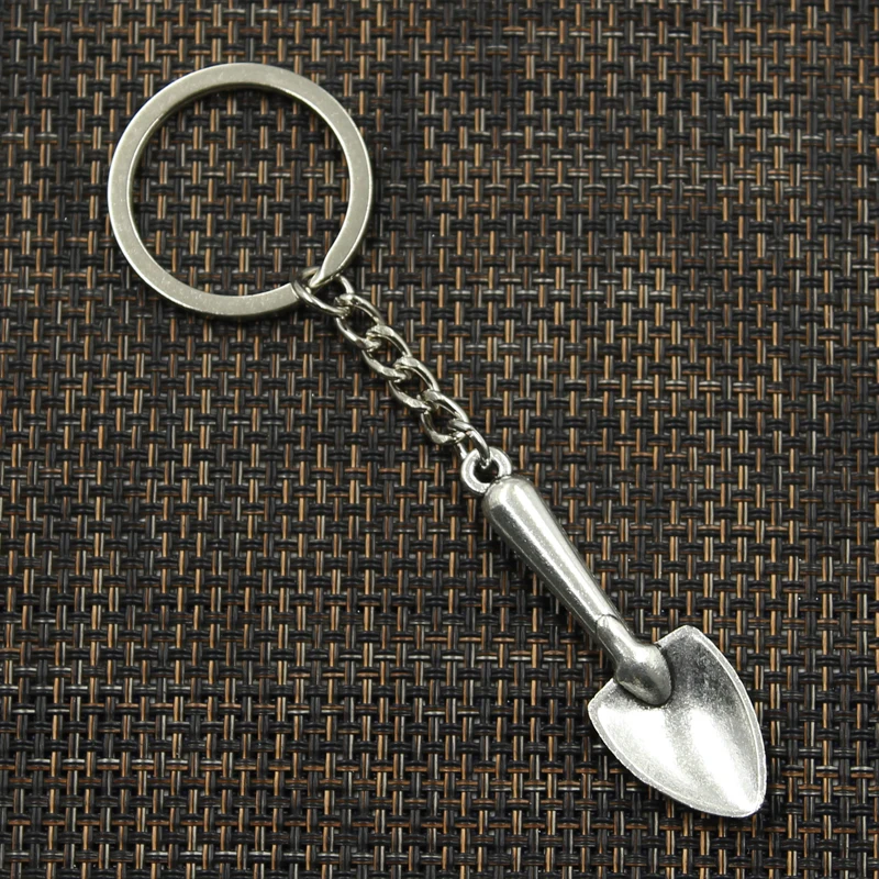 Moda 30mm breloczek metalowy breloczek brelok biżuteria Antique srebrny kolorowy platerowany łopata Spade kielnia ogrodnictwo 51x16mm wisiorek — zdjęcie 4