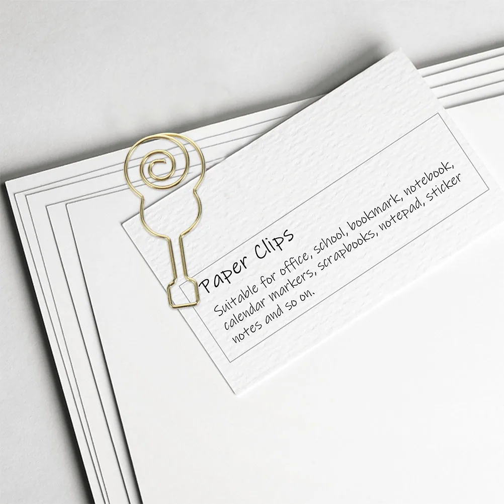 30Pcs Guitar Shape Paper Clips Creative Metal Bookmarks Mini Gold Clips for Office Stationery Book Dividers Page Markers