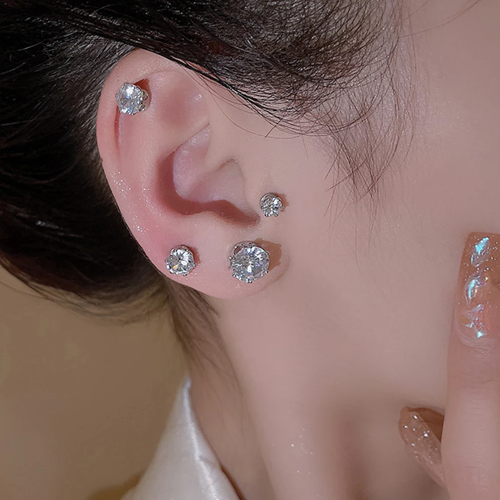 

10Pairs Magnetic Earrings for Women Zircon Studs No Piercing Ear Clips Tiny Fashion Jewelry Earrings Womens Ear Studs