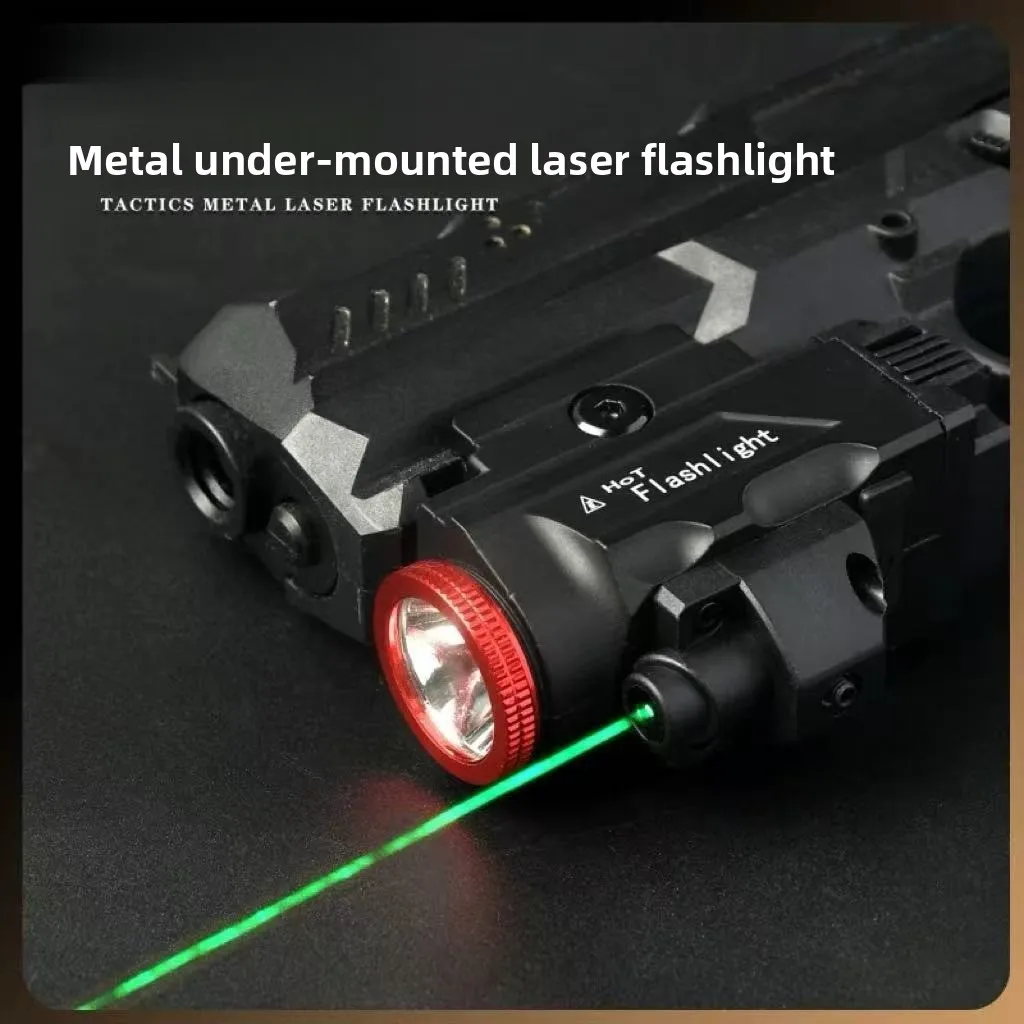 metal-under-mount-laser-torch-rechargeable-green-beam-strong-light-tactical-lamp-500-lumens-high-bright-strobe-new