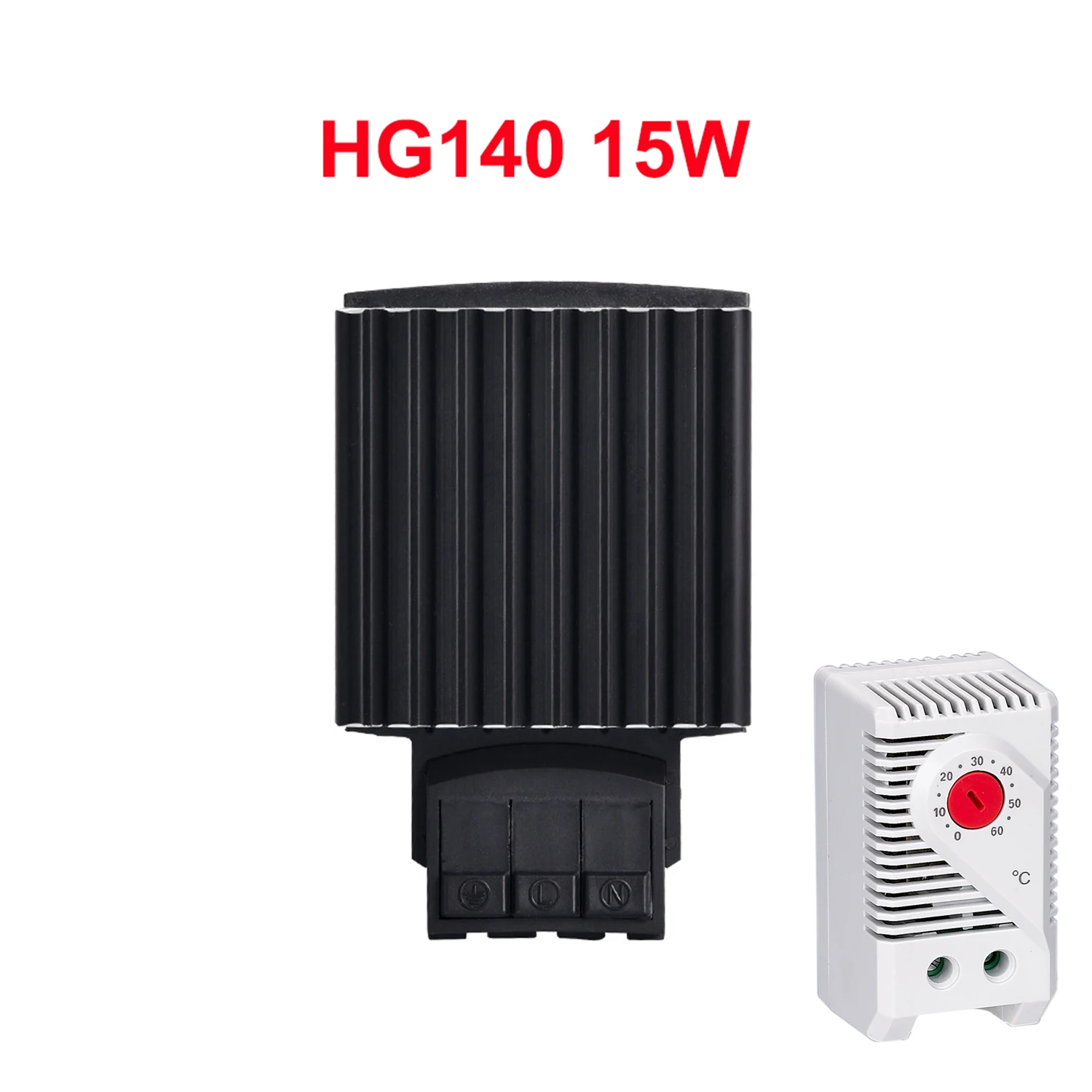 HG140 15W 30W 45W 60W 75W 100W 150W Industrial Cabinet 35mm Din Rail Type Fan Heater  PTC Sermiconductor Thermostat with NC KTO