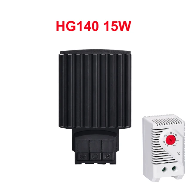 HG140 15W Szafka przemysłowa 35mm Grzałka z wentylatorem na szynę Din Termostat PTC Sermiconductor z NC KTO