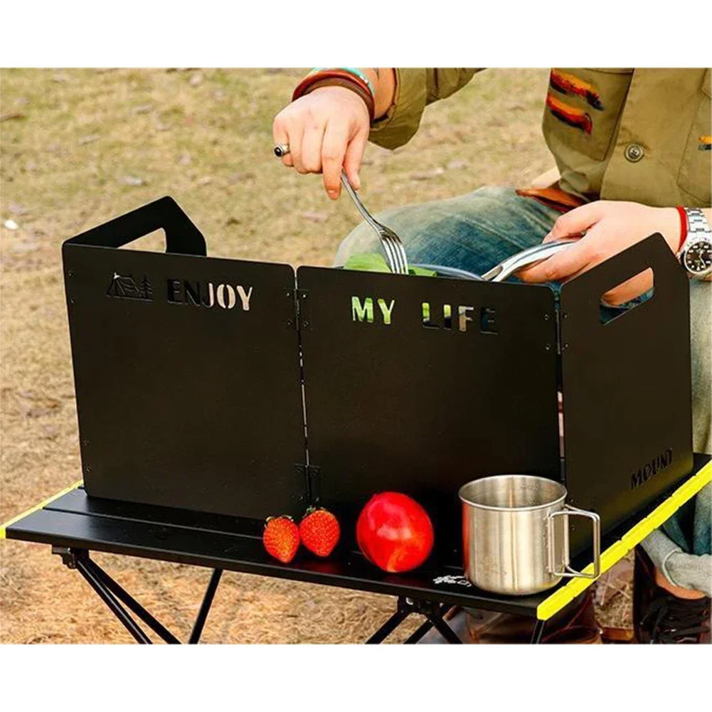 1pc Foldable Gas Stove Wind Deflector Camping Stove Windshield Stove Windproof Board Portable Outdoor Accessories