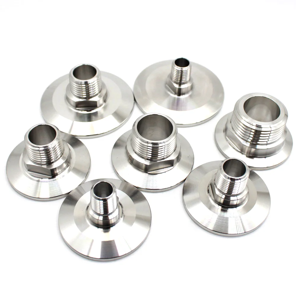 High Quality Tri clamp NPT Male adapter SS304 stainless steel homebrew supply  Fitting Connector Stainless  Ferrule 1/4\