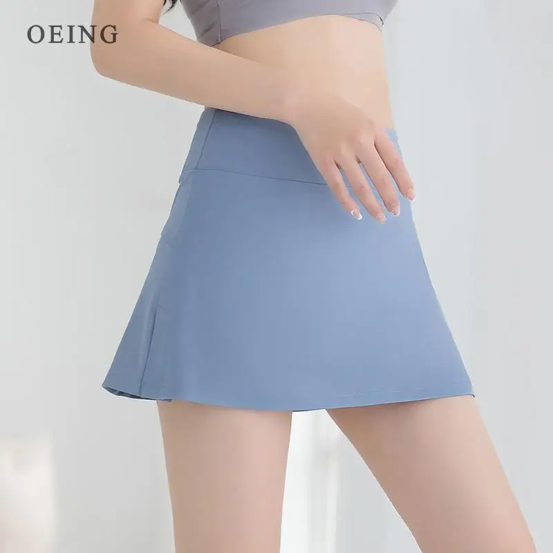 Women 2 In 1 Running Sports Skirts Elastic Loose Quick Dry High Waist Golf Tennis Skorts Gym Yoga Shorts Fitness Sportswear