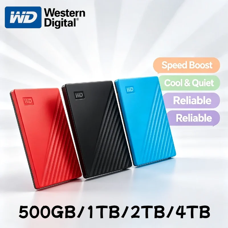 WD My Passport External Hard Drive USB 3.0 1TB 2TB 4TB Portable Encrypted High Speed Mobile Storage for Laptop PC Pro