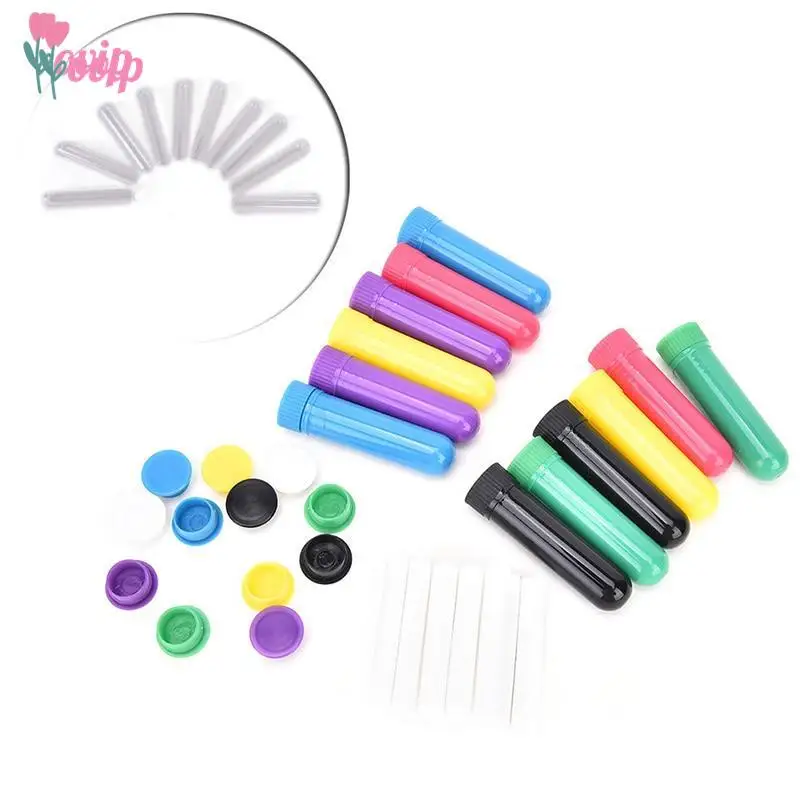 

10Pcs/set Plastic Blank Nasal containers Aromatherapy Inhalers Tubes Sticks With Wicks For Essential Oil Nose Nasal Container