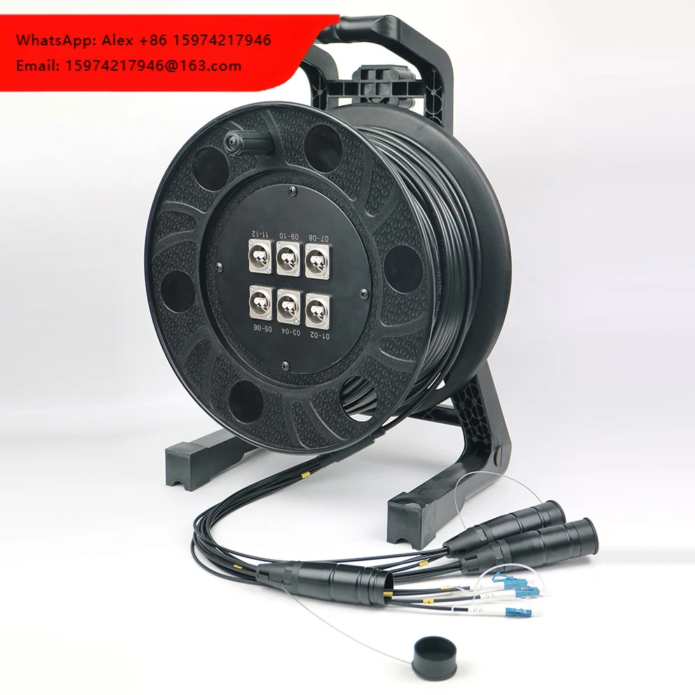 ABCCABLS 12CH-FO Fiber Optical Cable Single Mode Armored Outdoor Field Base Station-SC-LC-FC-ST Pigtail Metal OM3/OM4 IP65