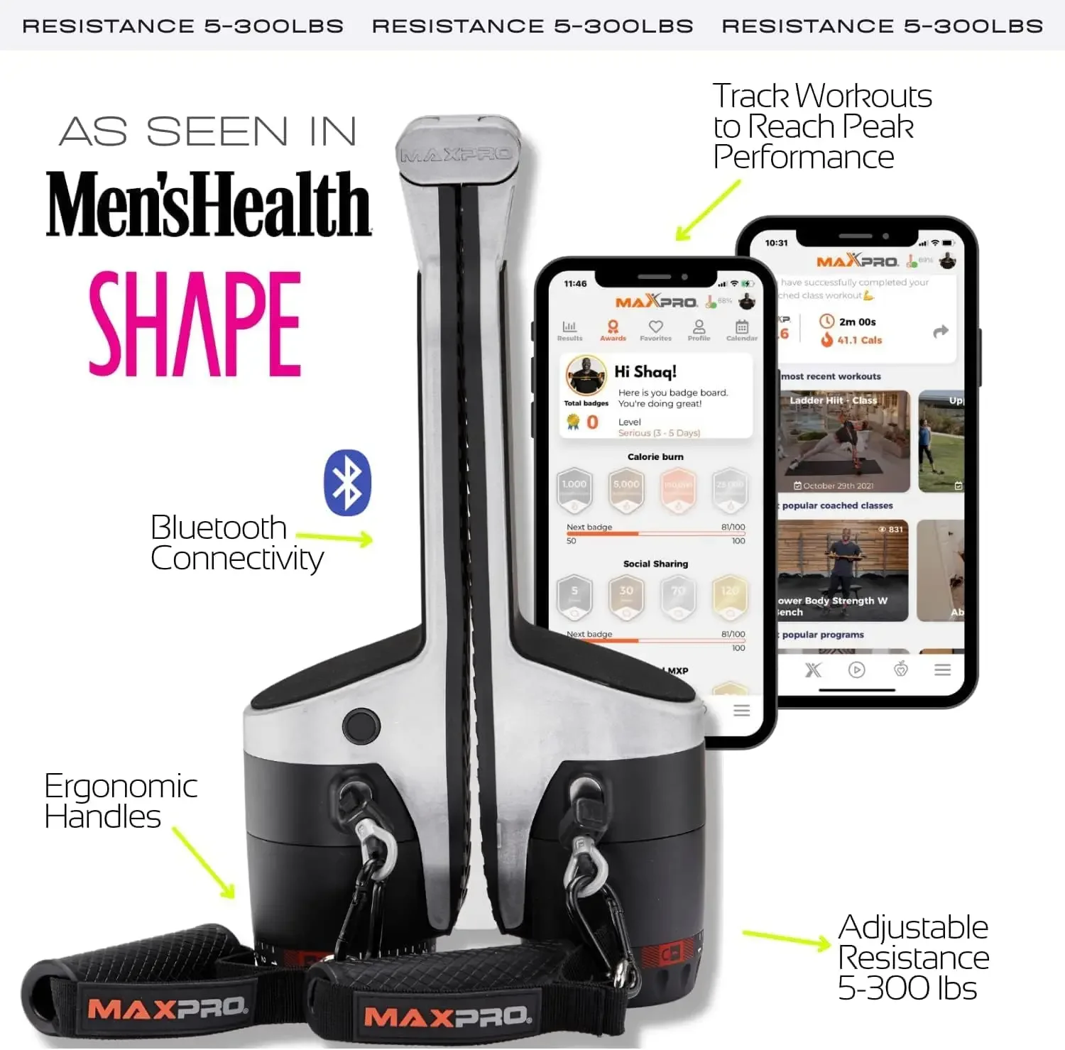 Fitness: Cable Home Gym  As Seen on Shark Tank  Versatile   Portable   Bluetooth Connected  Strength