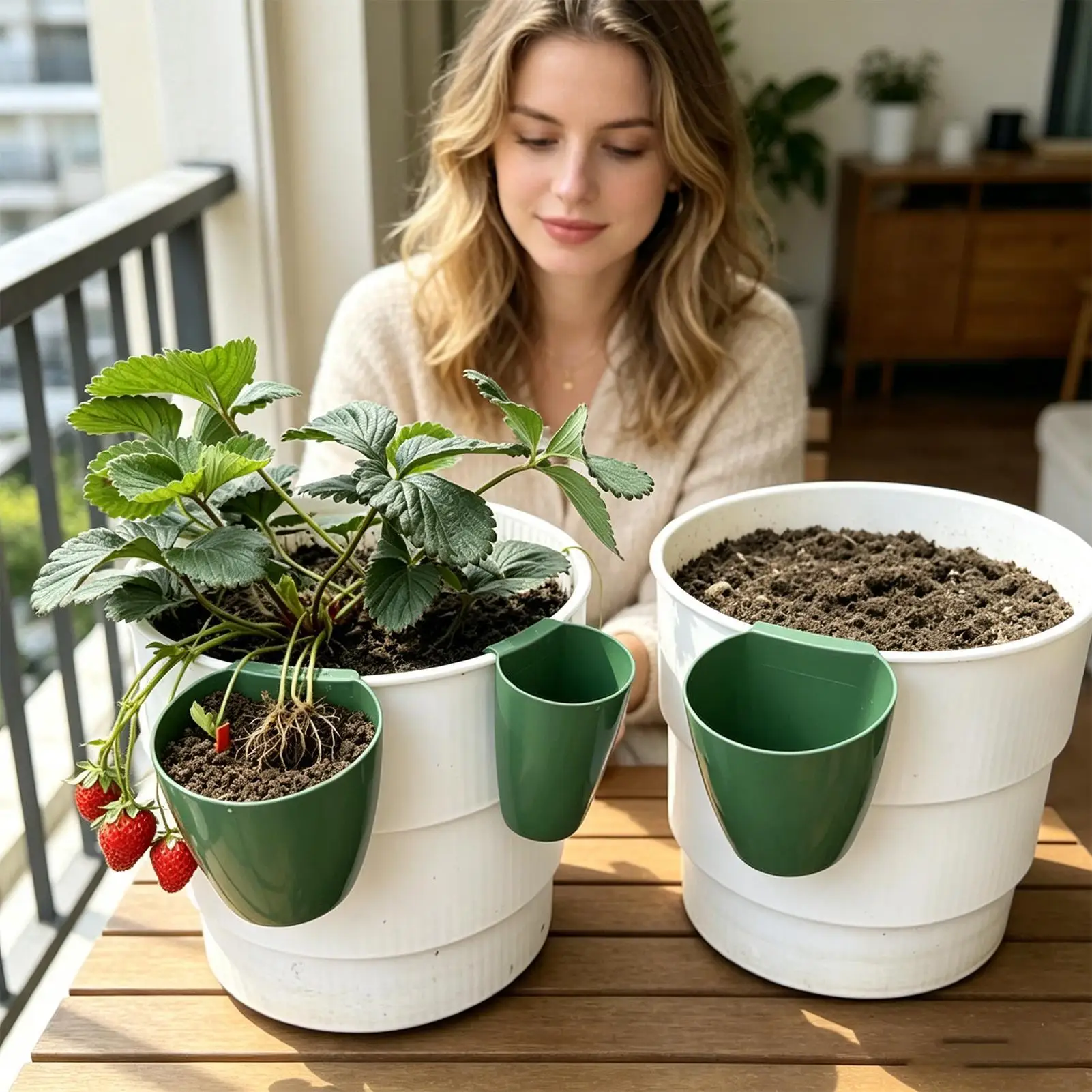 20 Pieces Nursery Pots for Plants Strawberry Propagation Planter Seedling Cups Runner Forks for Indoor Outdoor Garden Yard