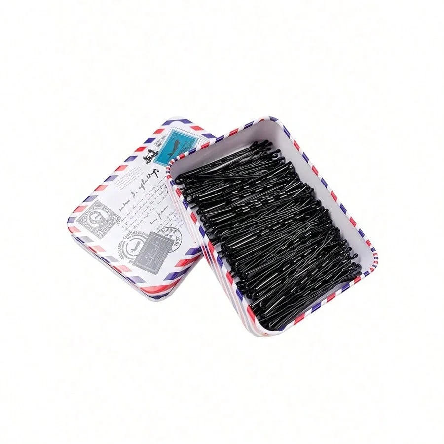 Classic Black Bobby Pins Set, T-Shape Design,Wave Styling Hair Clips For Women, Professional Daily Basic Hairpins & Accessories image 3
