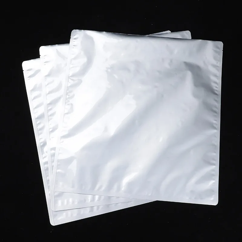 Bolsa de embalaje de papel de aluminio al vacío con tapa abierta grande, 20 piezas/50 Uds., bolsas de almacenamiento de alimentación impermeables a prueba de aceite para alimentos para perros en polvo y ajo