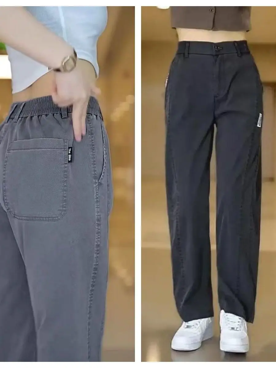 

Linen Men's Summer Thin Wide Leg Workwear Pants Casual Loose Fit Trousers Wear Resistant Comfortable Straight Cut Trousers