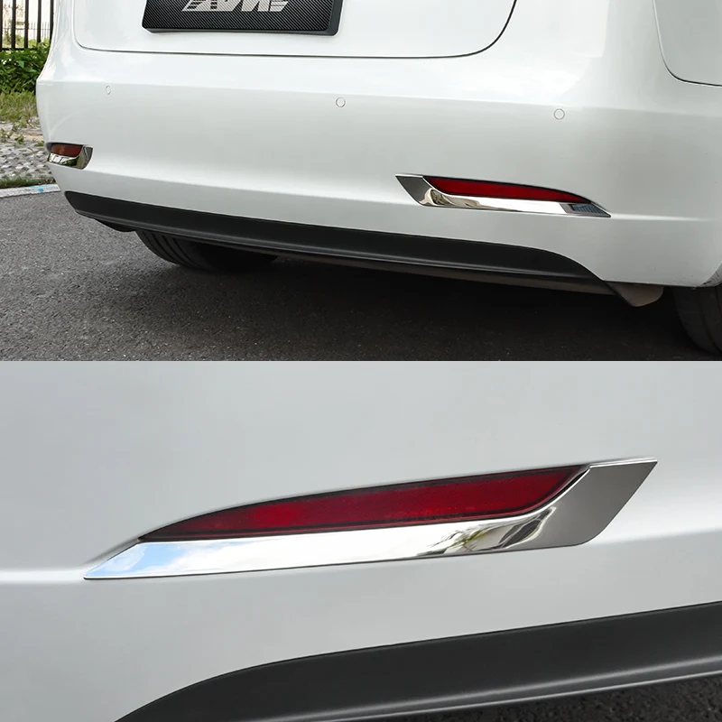 Rear Bumper Fog Light Trim Strips Tail Light Eyebrow Lamp Decoration Cover For Tesla Model 3 Auto Styling Exterior Accessories