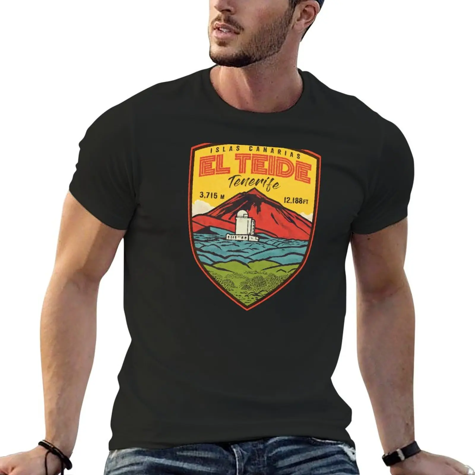 2025 nuevo modelo El Teide - Tenerife camiseta moda coreana vintage gráfico camiseta hombres ropa