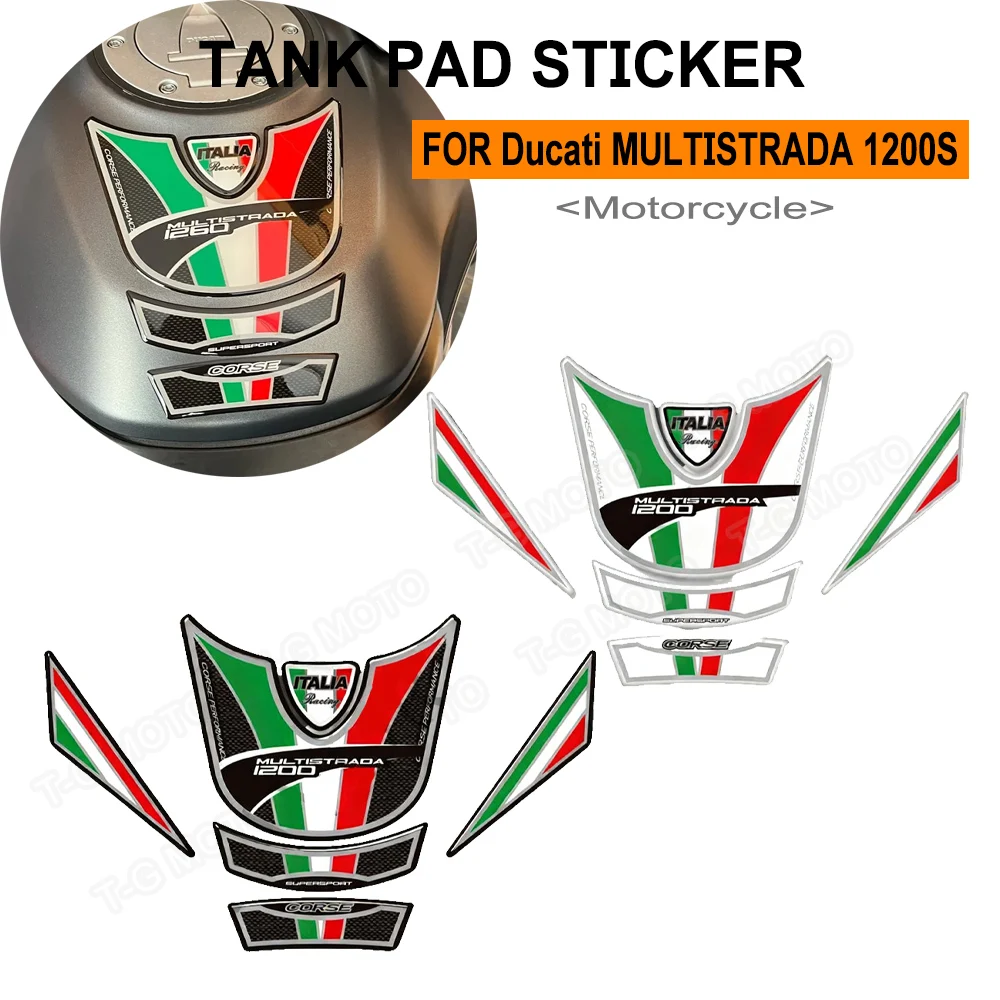 

For Ducati MULTISTRADA 1200S 1200 S Motorcycle Fuel Oil Tank Pad Grips Protector Knee Decals Stickers