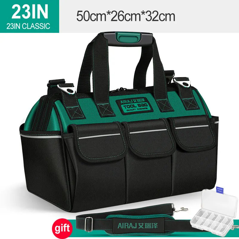 23inch Oxford Canvas Waterproof Bag Multifunctional Tool Bag Wear-Resistant Tool Repair Storage Large Capacity Electrician Bag