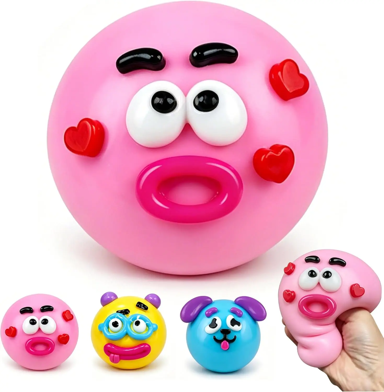 Novos Smushers Squishy, Bolas de Apertar Engraçadas e Fofas para Alívio da Ansiedade em Adultos, Presentes Sensoriais Divertidos