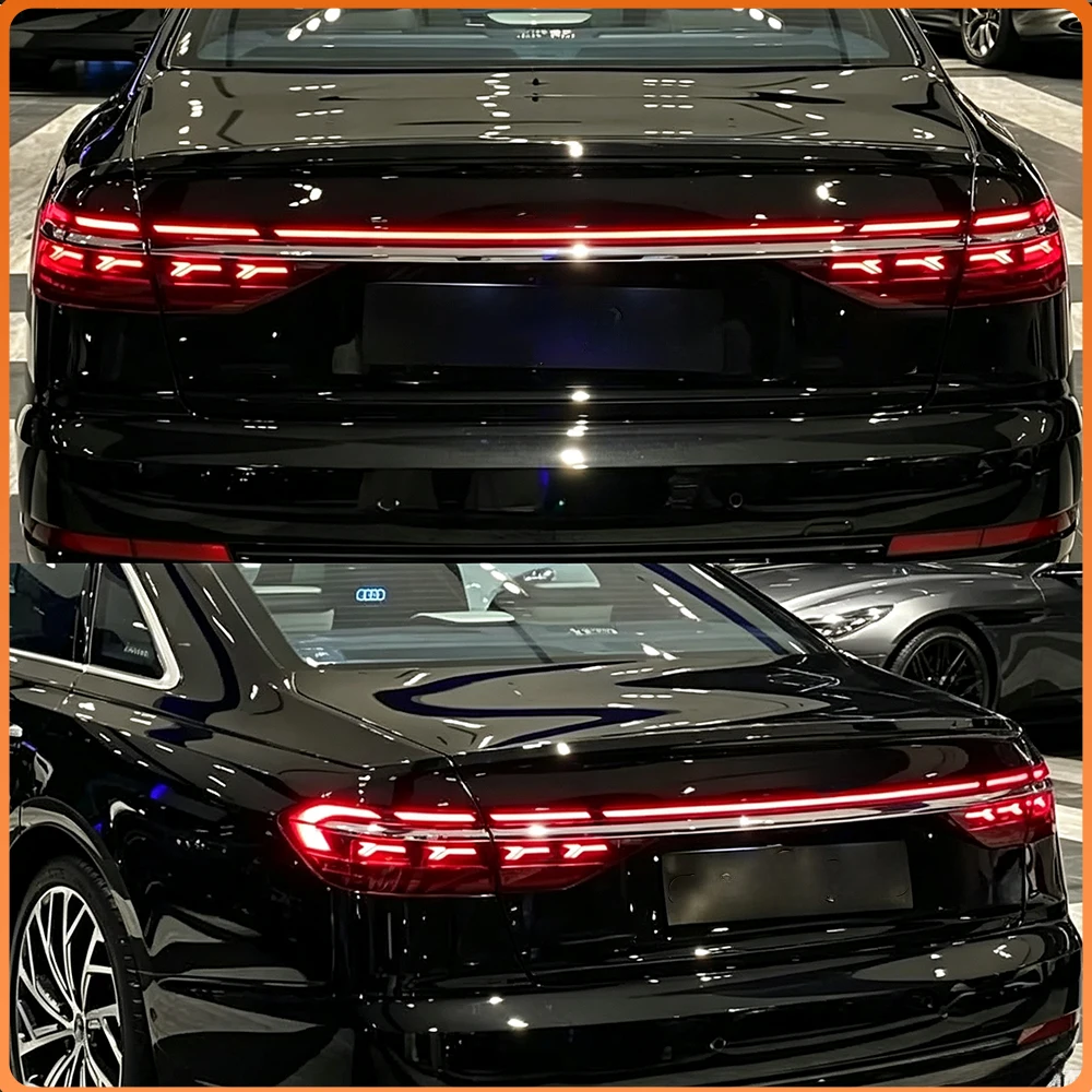 LED Tail Light Assembly Upgrade For Audi A8 D5 2018-2022 High Quality Dynamic Through Taillights With Startup Effect Plug & Play