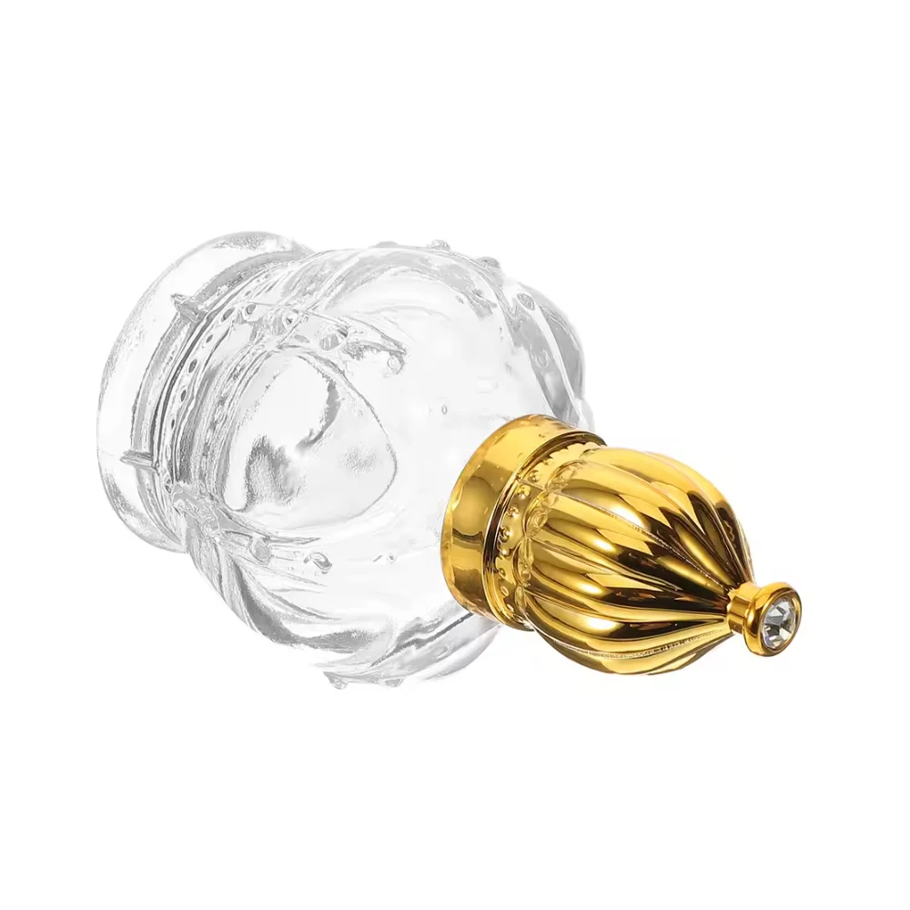 15ml Ball Separation Portable Container Bottle Refillable Golden Crown Vintage Perfume Glass Bottle Sample Vials