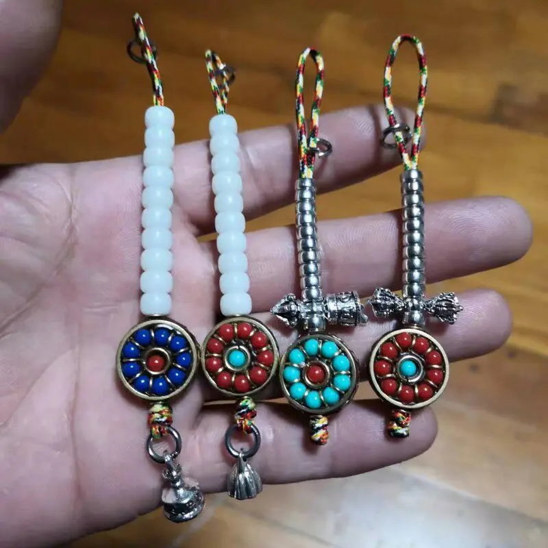 

Tibetan Vajra Bell Counter Side Hanging Bracelet DIY Clips Bells for Beads Mala Unisex Handmade Elegant Daily Wear Jewelry Gift