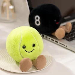 New Cute Simulation Tennis Ball Pendant Plush Toy Key Chain Kids Soft Gifts for Girls Boys Room Decor