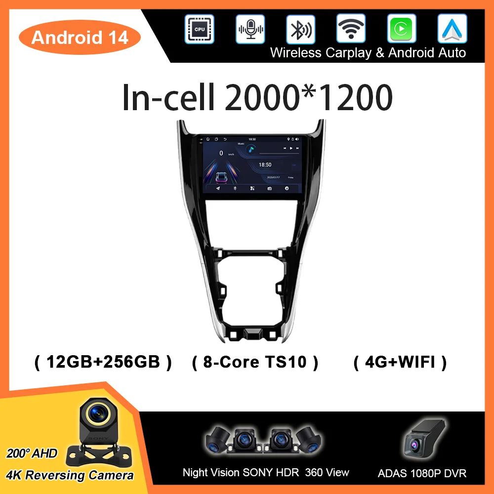 

Car Android GPS Navigation For Toyota Harrier XU60 2013 -2017 Auto Radio Stereo Head Unit Multimidia Player Carplay 2DIN DVD 4G