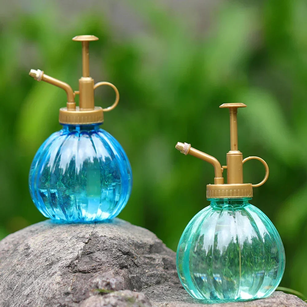 1pc Glass Watering Spray Bottle, Vintage Bronze Plastic Top Pump Watering Can Glass Spary Bottle Plant Mister, for House Plants