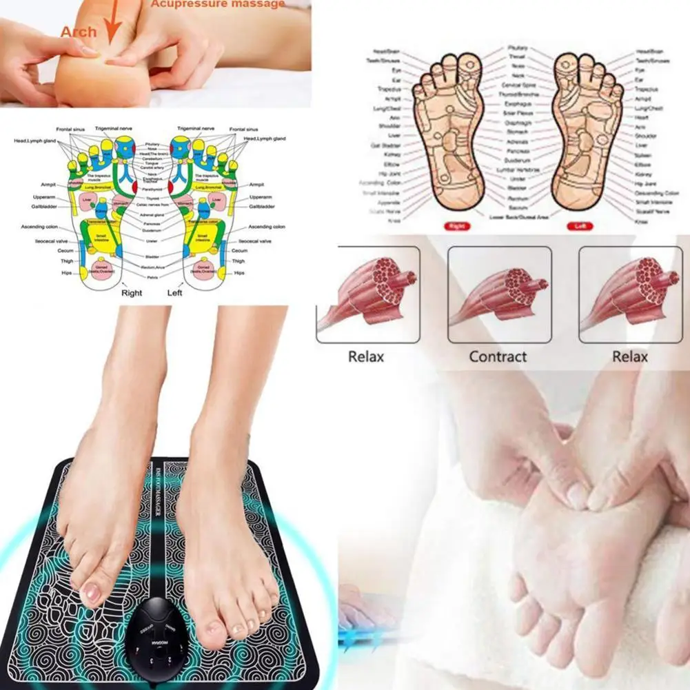 

EMS Foot Massager Tens Physiotherapy Foot Massage Mat Intelligent Foot Cushion Blood Circulation Acupunctur Pad Foot Health Care