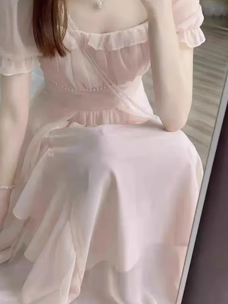 กระโปรงยาวทรงเอ สไตล์หวานละมุน ไซส์พลัส รุ่นใหม่สำหรับฤดูร้อน ช่วยให้ดูผอมเพรียว ช่วงเอวเข้ารูป แฟชั่นสำหรับผู้หญิง ทรงเจ้าหญิง