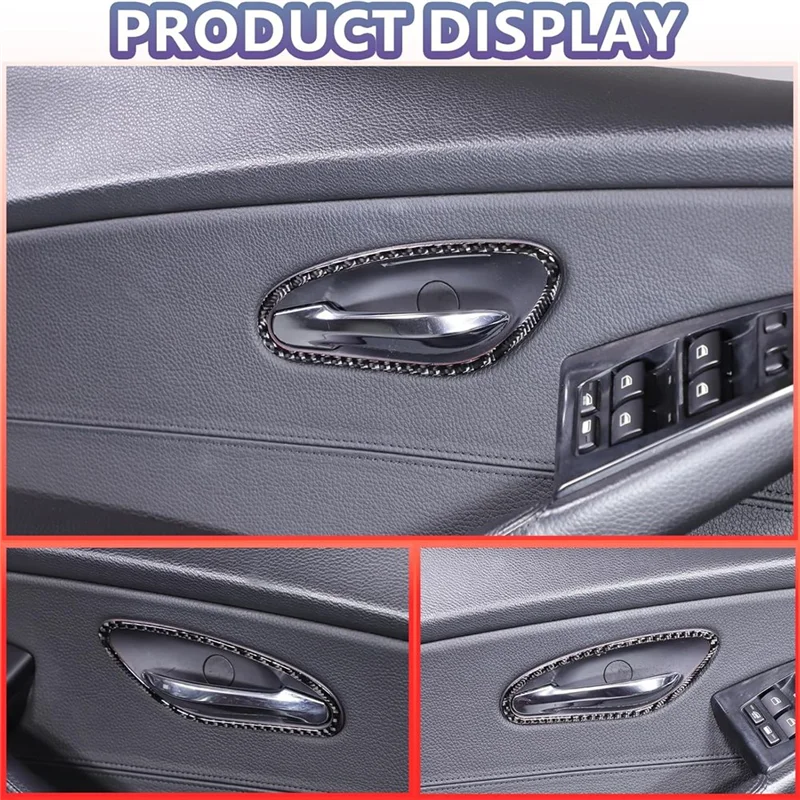 

For BMW 6 Series E63 E64 2004-2010 Inner Door Pull Handle Frame Trim Carbon Fiber Interior Accessories