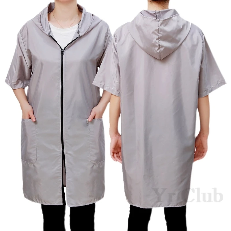 Thin Style Waterproof Work Clothes Short Sleeve Pet Grooming Clothing  Summer Hair Salon Hairdresser Uniform Kitchen Apron