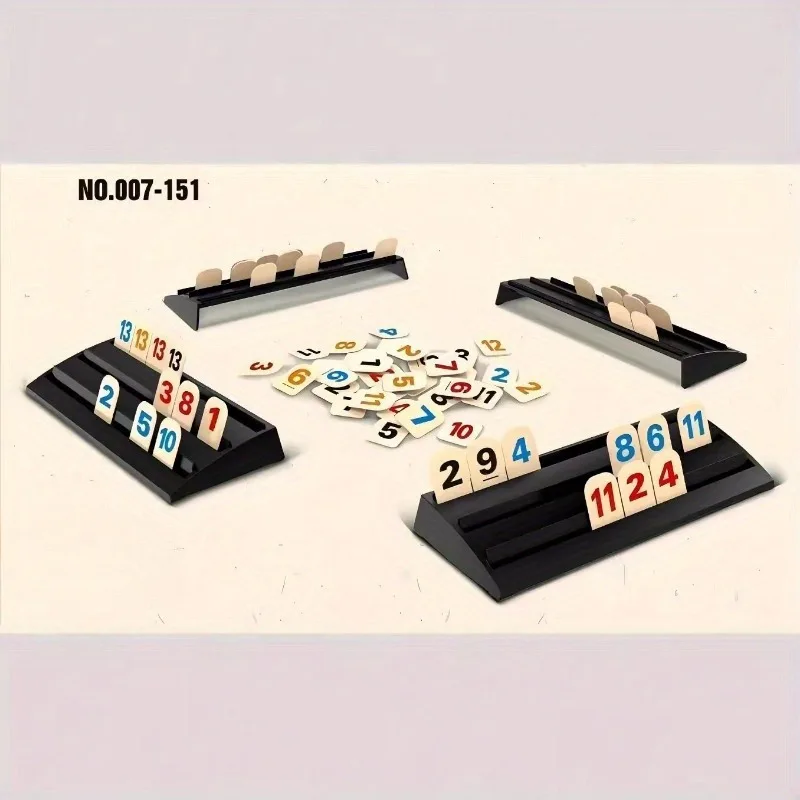 Klassisches Rummy-Tile-Brettspiel – Strategiespiel für 2–4 Spieler zum schnellen Denken, perfekt für Familie und Freunde, inklusive langlebiger P