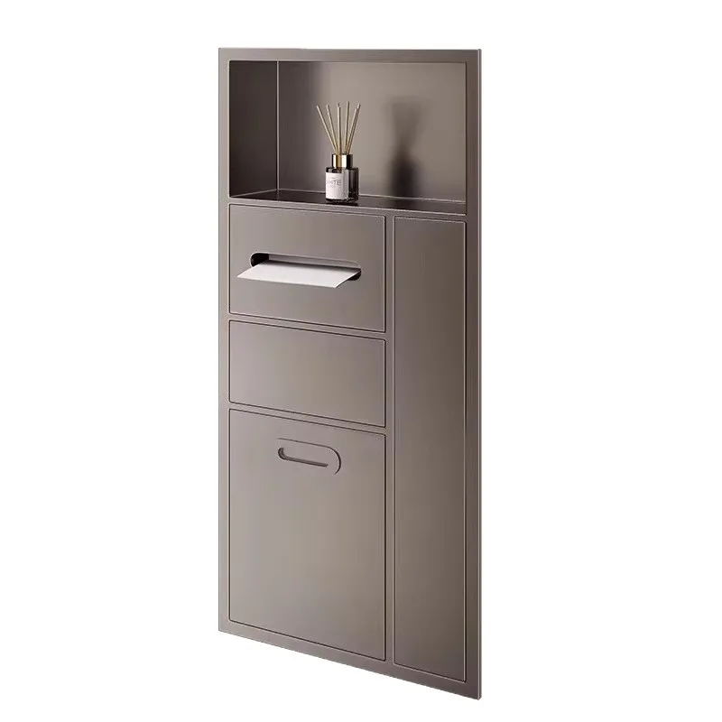 

Новая ниша для туалета из нержавеющей стали, многофункциональная подставка для мусорного ведра в ванной, а также шкаф для хранения в ванной.