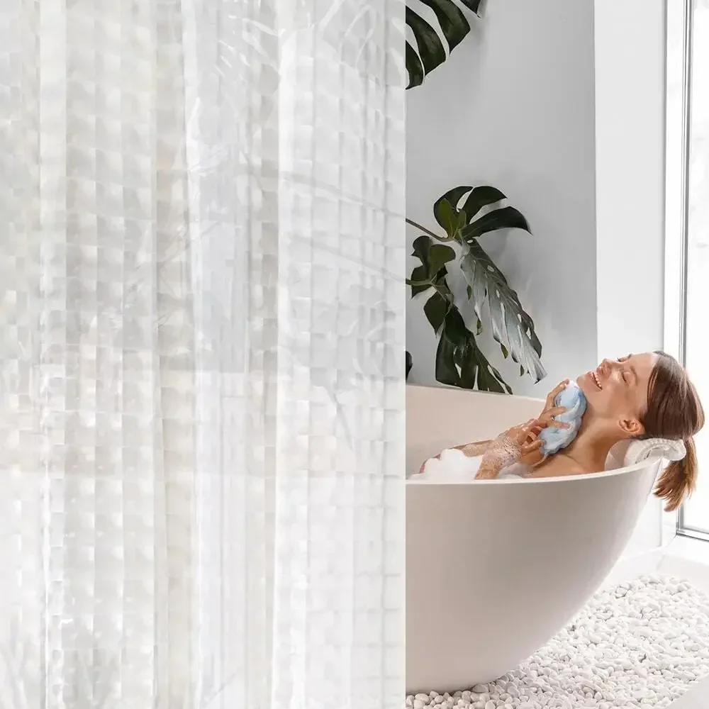 Clear Crystal Waterproof Shower Curtain 6