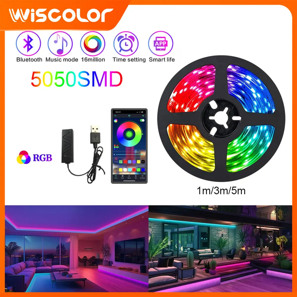 

Luces LED Gaming Lights RGB LED Strip Lights Lamp USB TV Backlight Flexible Ribbon App Control Game Room Decoration Accessories