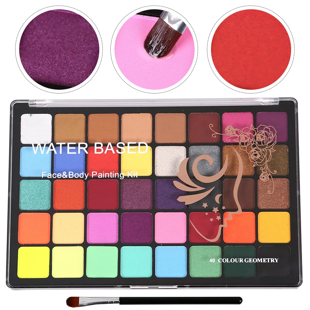 مجموعة واحدة من أدوات طلاء الوجه الملونة التي تعمل بالماء لمهرجانات الهالوين وحفلات الكبار ومستلزمات فنية للمكياج المحمولة #6