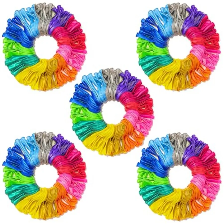 

500 Pcs Balloons Assorted Colors, Rainbow Birthday Balloons Bulk Pack of Strong Latex Balloon for Birthday Wedding Anniversary