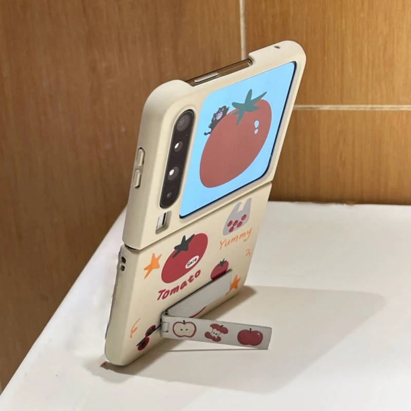 

razr50 ultra case tomato cute flip case for Motorola Razr 50 Ultra /Razr 60/Razr 60 Ultra phone case with stand kawaii cases