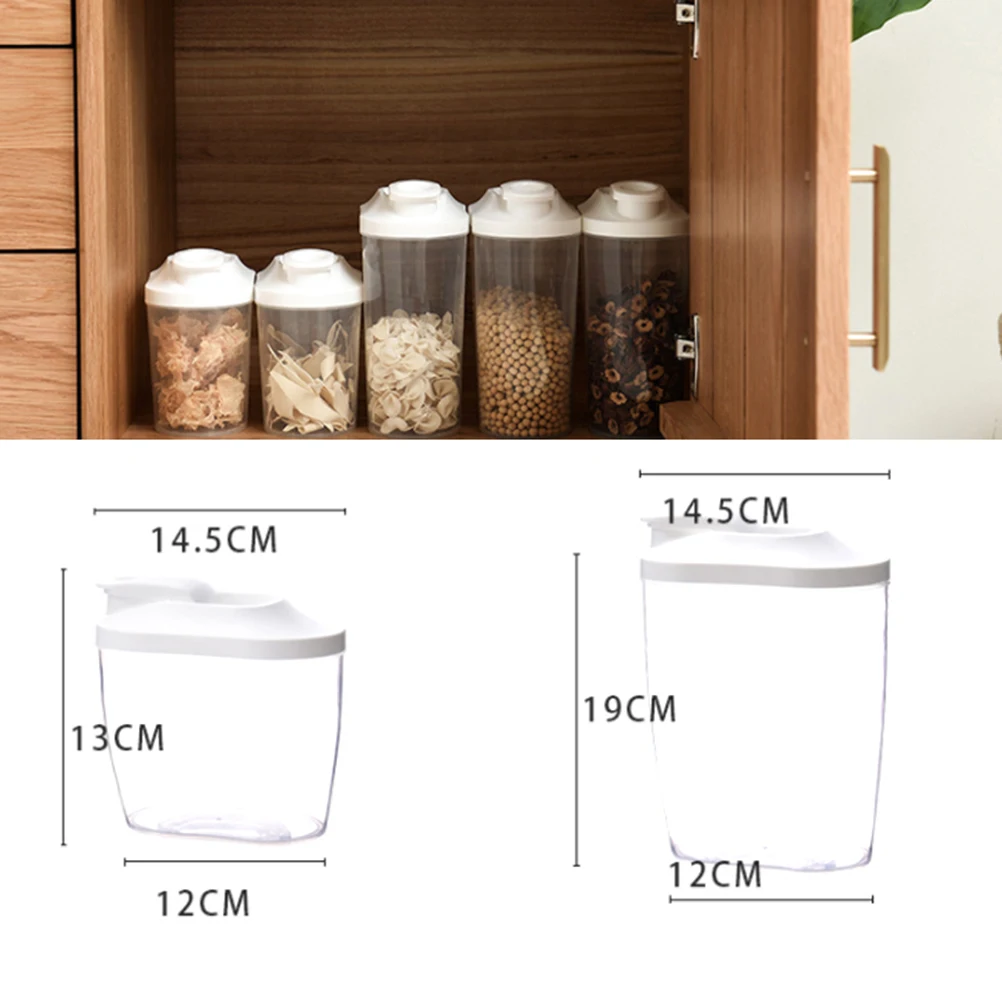 

2Pcs Sealed Containers Airtight Storage Jars Large Capacity Transparent Grain Tanks Plastic Boxes Food Household Solutions