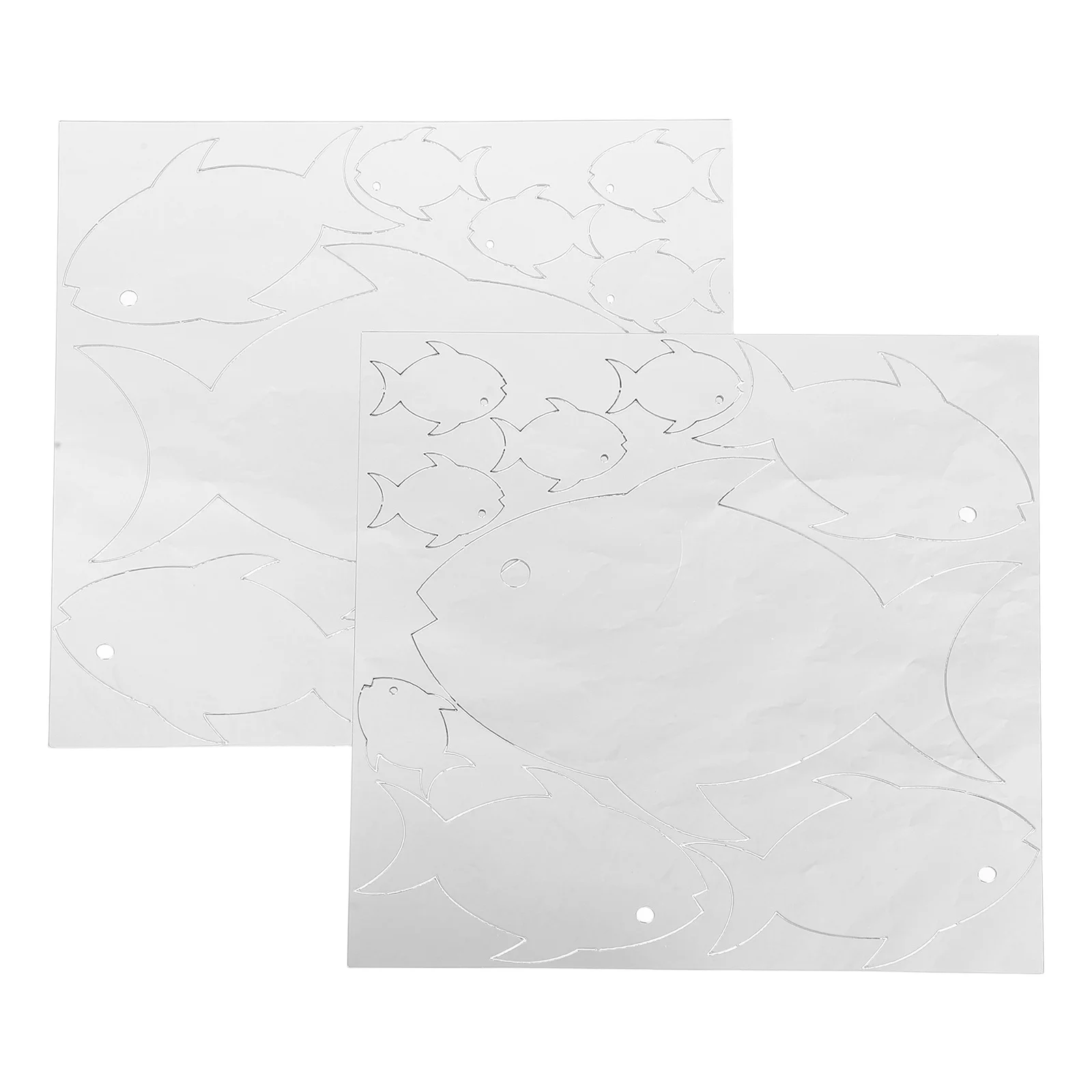 

2Sets Ocean Fish Mirror Wall Stickers Fish Shaped Acrylic Mirror for Kids Bathroom Decorative Frameless Mirrors Self Adhesive