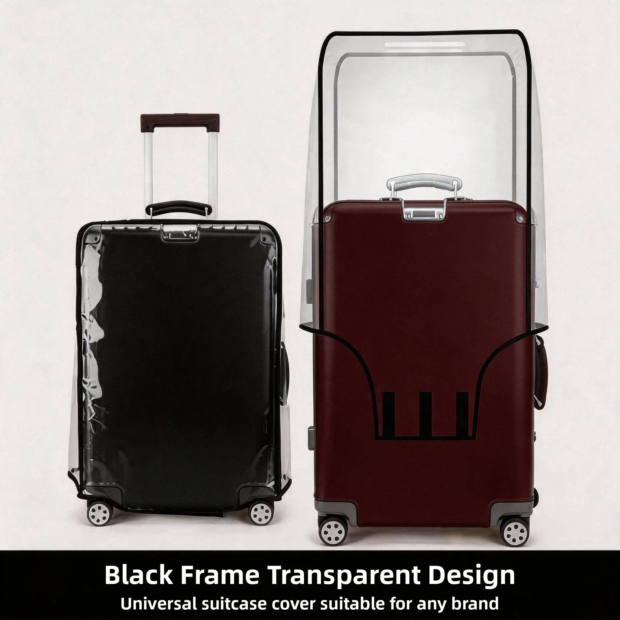 Thickened Dustproof Cover for Luggage Transparent Protective Suitcase Cover Windproof Travel Bag Cover for Carry-On And Check...