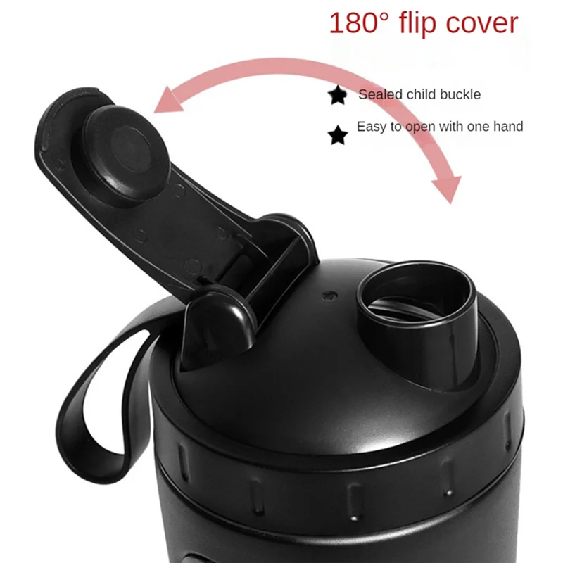 TKOH-botellas agitadoras para mezclas de proteínas, coctelera de proteínas de acero inoxidable que no se mantiene frío/caliente, tazas agitadoras de Metal con ventana visible-B Dura