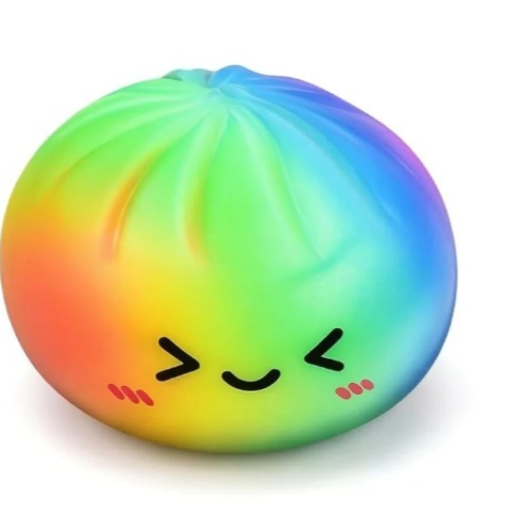 Regenboogkleurige Dumpling Squishy Speelgoed met Bamboe Slow Rising Stressbal Zachte Knijp Speelgoed voor Volwassenen & Kinderen - afbeelding 1