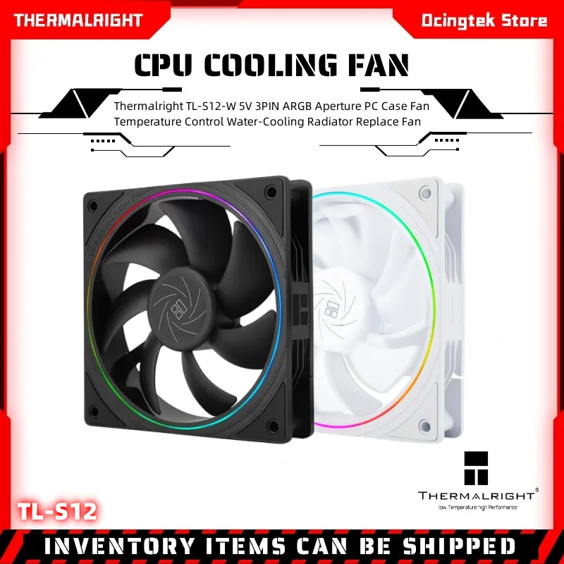 

Thermalright TL-S12 120mm HALO Cooling Fan 5V 3PIN ARGB Fan pc gamer 360° exquisite light effect computer Case Fan ventilador