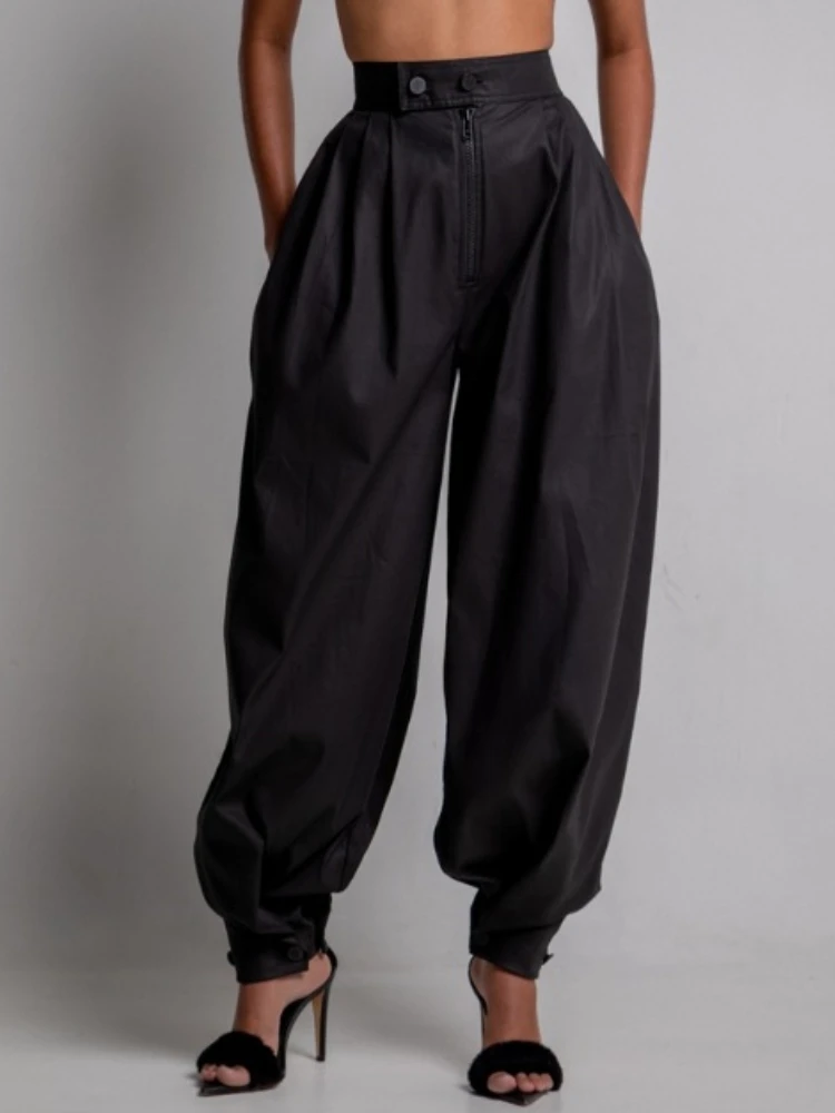 

Женские весенние джинсовые свободные брюки-шаровары с высокой талией на молнии, джинсы, женские винтажные брюки с воздушными шарами, женские повседневные джинсовые брюки