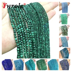 2 3 4MM Faceted Round Blue Green Natural Stone Topaz Apatite Malachite Spacer Beads for Jewelry Making Diy Bracelets Accessories