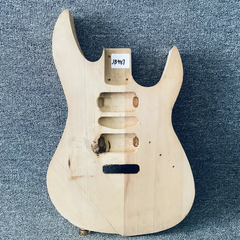 jB487 Special Sales Unfinished Electric Guitar Body in Solid Basswood with Wood Scars 2 Humbucker Pickups Custom Bridges